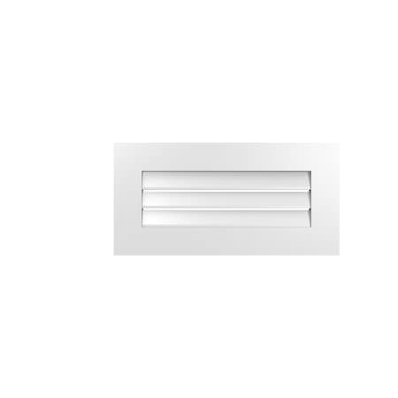 Ekena Millwork Vertical Surface Mount PVC Gable Vent: Functional, w/ 3-1/2"W x 1"P Standard Frame, 28"W x 14"H GVPVE28X1401SF